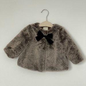 Faux fur dressy coat